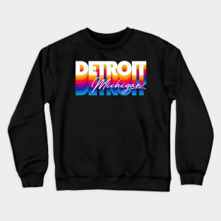 Detroit, Michigan // Retro Typography Design Crewneck Sweatshirt